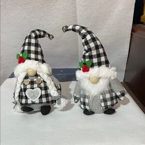 Plaid Holiday Gnome Set - Black and White